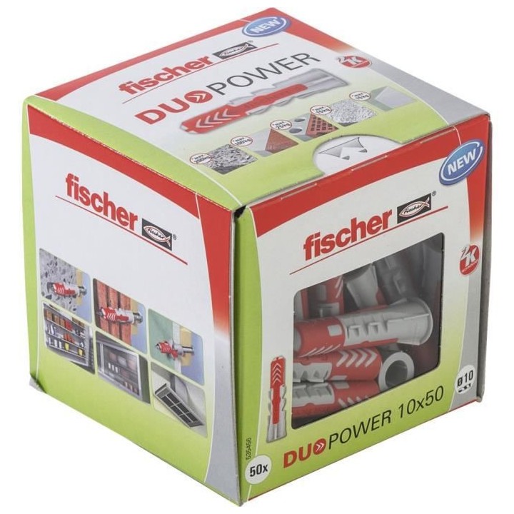 FISCHER - Cheville tous matériaux DuoPower 10x50 mm - Boîte de 50