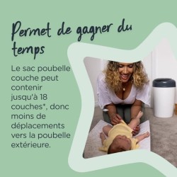 TOMMEE TIPPEE Lot de 6 Recharges de Poubelle a Couches pour Simplee Sangenic, Protection Anti-Odeur et Anti-Germe