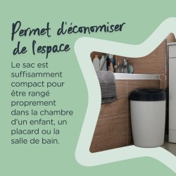 TOMMEE TIPPEE Lot de 6 Recharges de Poubelle a Couches pour Simplee Sangenic, Protection Anti-Odeur et Anti-Germe