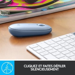 Souris Sans fil - LOGITECH - M350 PEBBLE - Clic Silencieux - Gris Bleu