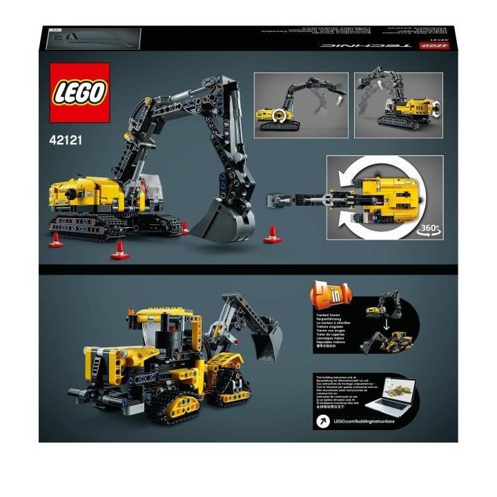 LEGO Technic 42121 Pelleteuse, Jouet de Construction, Engins Chantier,