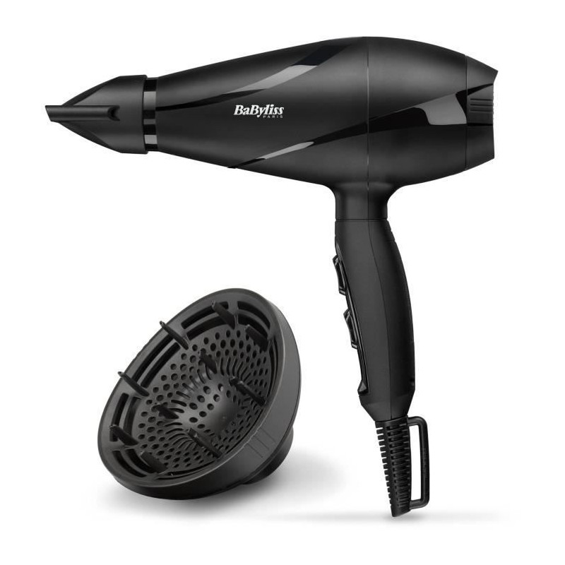 BaByliss - 6613DE - Seche-cheveux Pro Silence Volume 2200 Moteur AC Fabriqué en Italie et Diffuseur pour des boucles naturelles