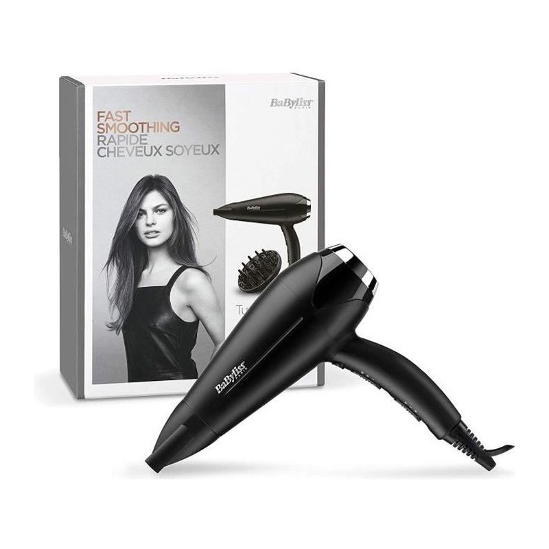 BaByliss - D572DE - Seche-cheveux Turbo Smooth 2200 avec Technologie Ionique et Céramique