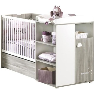 BABYPRICE Lit Bébé Combiné Évolutif Smile Chene Silex