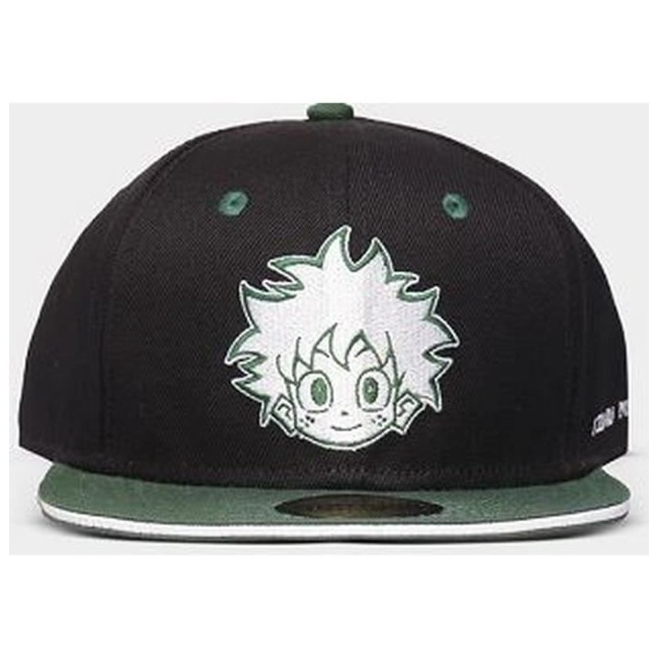 DIFUZED My Hero Academia : Tete de Deku - Casquette - Noir, blanc et v