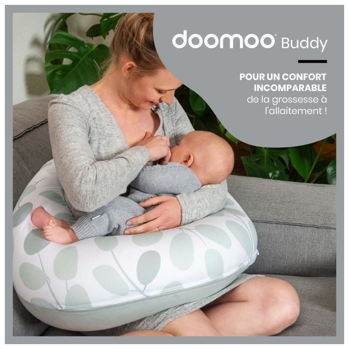 Babymoov Coussin de Maternité doomoo Buddy Leaves Aqua Green