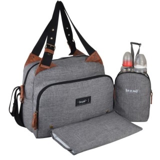 Baby on board- sac a langer - sac titou Gris chiné - 2 compattiments