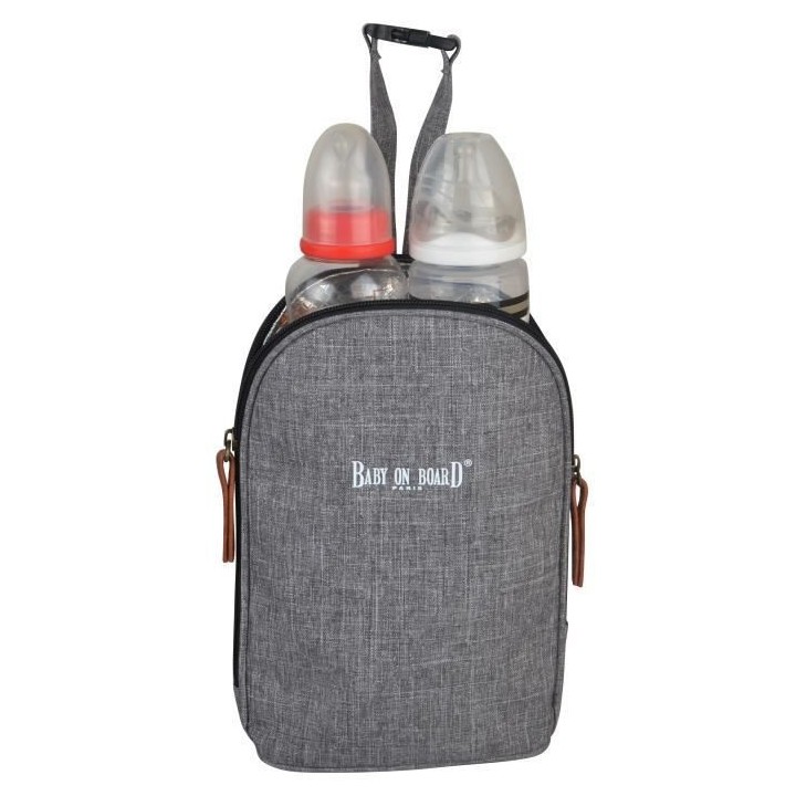 Baby on board- sac a langer - sac titou Gris chiné - 2 compattiments