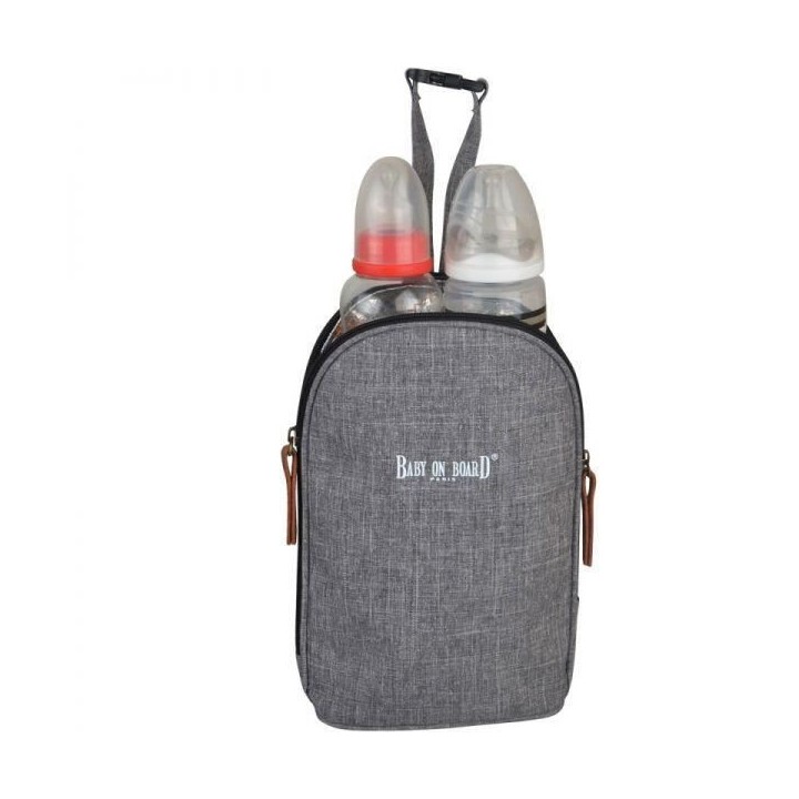 Baby on board- sac a langer - sac titou Gris chiné - 2 compattiments