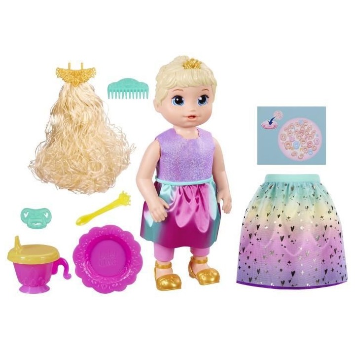 Baby Alive Poupée Princesse Ellie grandit !, poupée de 45 cm qui p