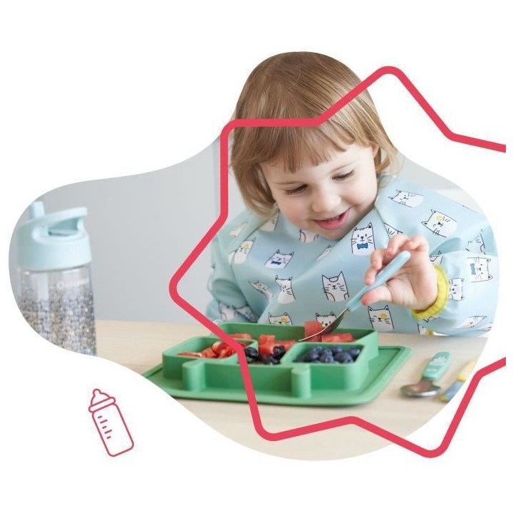 Badabulle Couverts métal, Contient 1 Fourchette, 1 Couteau et 1 Cuill