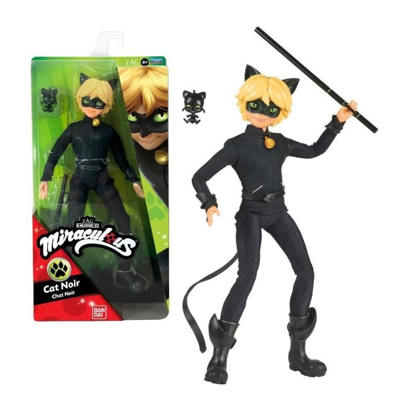 Miraculous - Poupée mannequin 26 cm Chat Noir - BANDAI