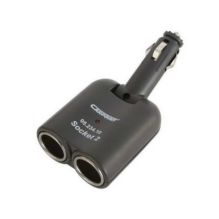 CARPOINT Prise allume-cigare Double - 5Ah 12 V - Noir