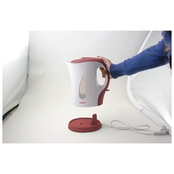 BEPER 90.350H Bouilloire électrique - 1,7L - 2200 W - Blanc et Rouge