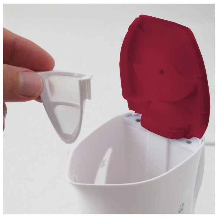 BEPER 90.350H Bouilloire électrique - 1,7L - 2200 W - Blanc et Rouge