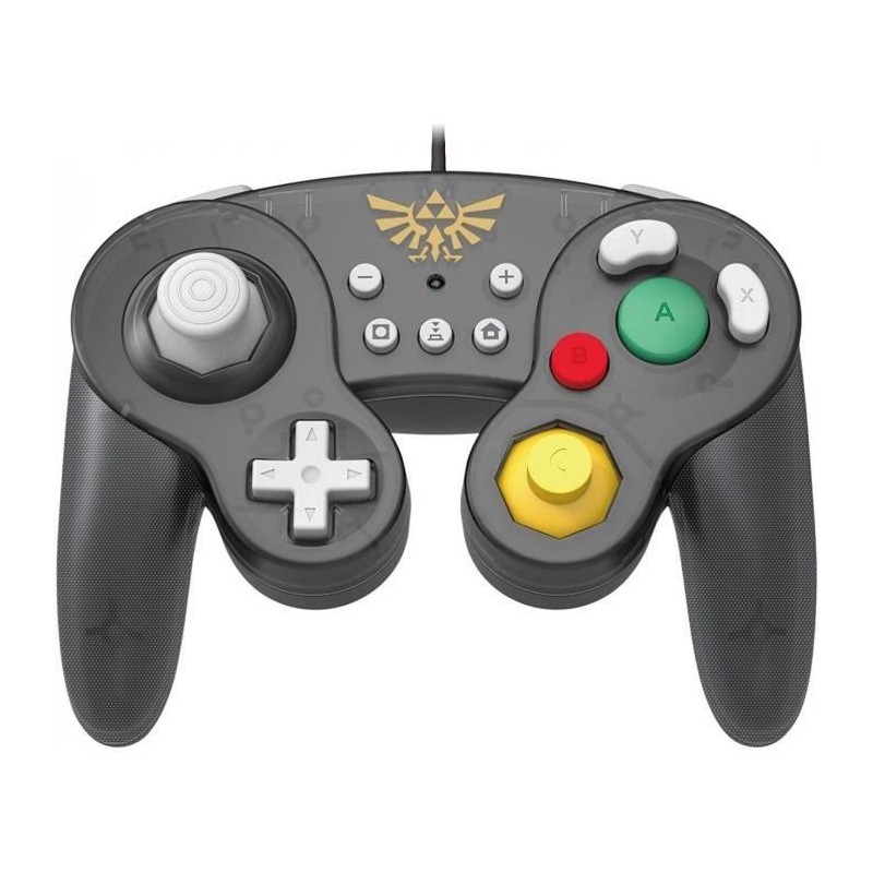 Hori Battle Pad Manette Filaire Type GameCube Super Smash Bros Pour Nintendo Switch - Design Zelda - Licence Officielle Nintendo