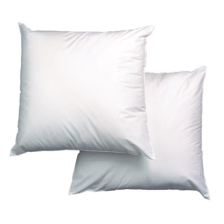 BLANREVE Lot de 2 Oreillers Triple Protection - 60 x 60 cm - Blanc