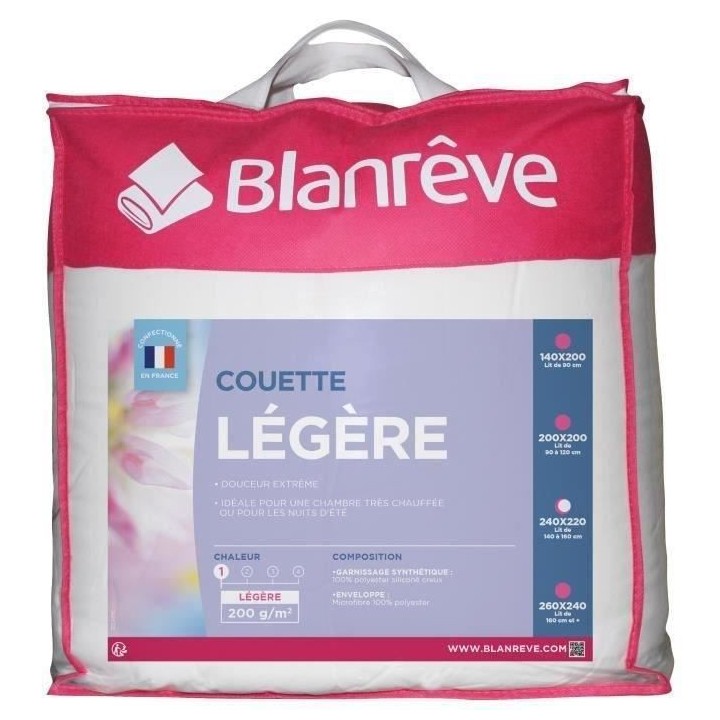 BLANREVE Couette légere en microfibre - 220 x 240 cm - Blanc