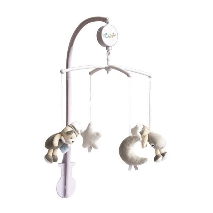 BABY NAT' Les luminescents - Mobile Musical Gris Taupe