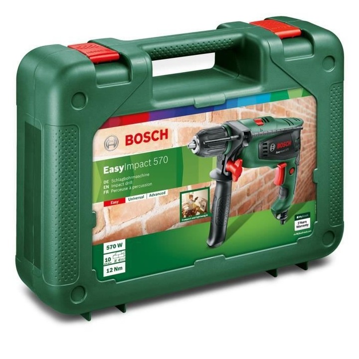 Perceuse a percussion filaire BOSCH EasyImpact 570W (poignée supplém