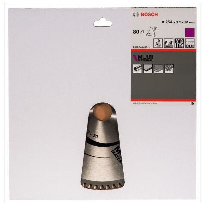 Lame de scie circulaire BOSCH PROFESSIONAL 254 x 30 x 3,2 mm (80 dents