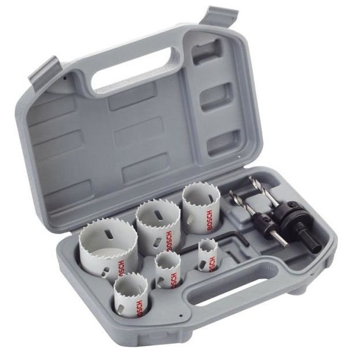 Coffret de 9 pieces de scies trépans bimétal HSS pour électricien -