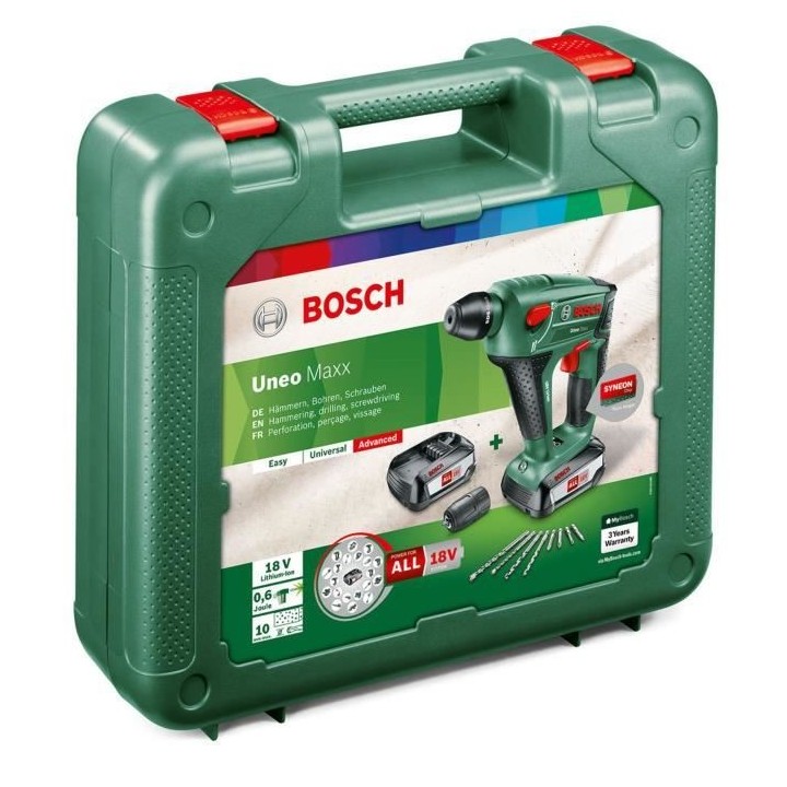 Perforateur sans fil Bosch - Uneo Maxx (Livrée avec 2 batteries 18V-2