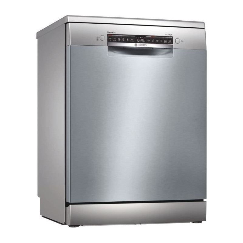 Lave-vaisselle pose-libre BOSCH SMS4HCI60E Série 4 - L 60 cm - Inox - 14 couverts - Induction - 40 dB