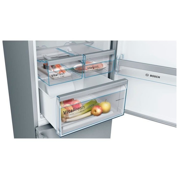 Réfrigérateur combiné pose-libre BOSCH - SER4 - Inox look - Vol.tot