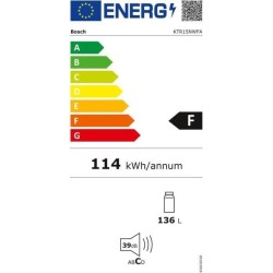 BOSCH KTR15NWFA -Réfrigérateur top pose libre - 135L - Froid statique - 56x85cm - Blanc