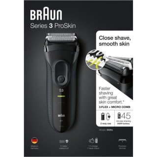 Braun Series 3 ProSkin 3020s Rasoir Électrique Homme Barbe, Noir - Ra