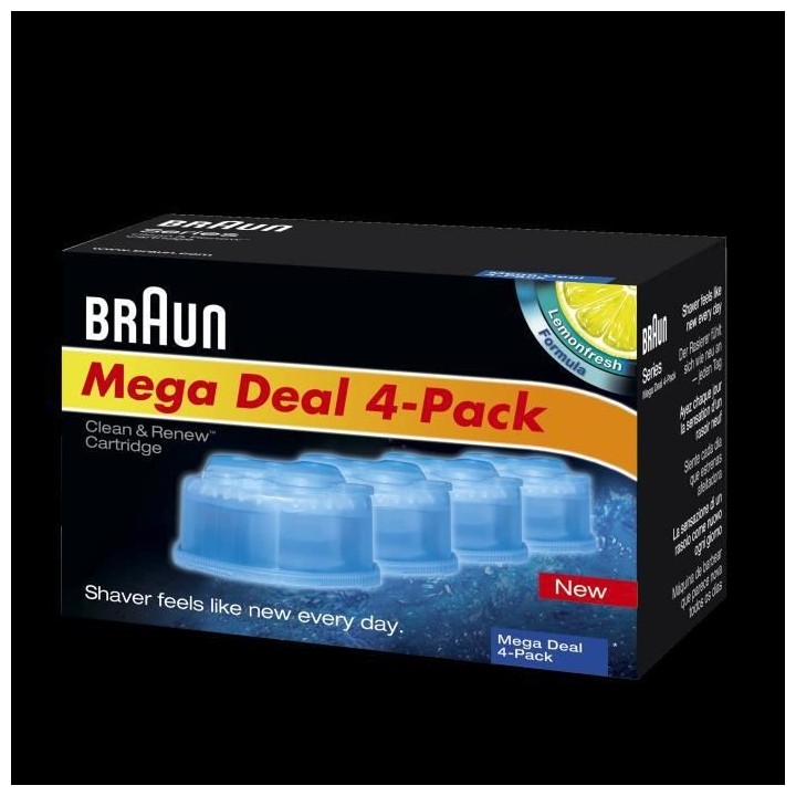 Braun Clean And Renew Recharge De Cartouches Pour Rasoir Électrique,