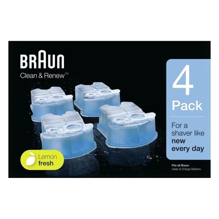 Braun Clean And Renew Recharge De Cartouches Pour Rasoir Électrique,