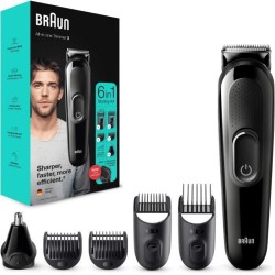 Braun 3 MGK3322 Tondeuse a Barbe 6-En-1 Pour Homme, Tondeuse Pour Visage, Cheveux