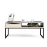 TVILUM Table basse 1 tiroir - Décor chene et noir - L 117,2 x P 60 x H 48,2 cm - STUBBE