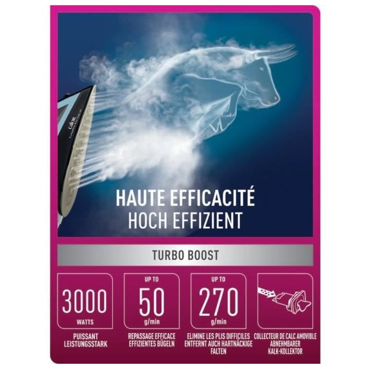 CALOR FV5695C0 Fer a repasser TURBO PRO Anti Calc 3000 W Aqua Metal