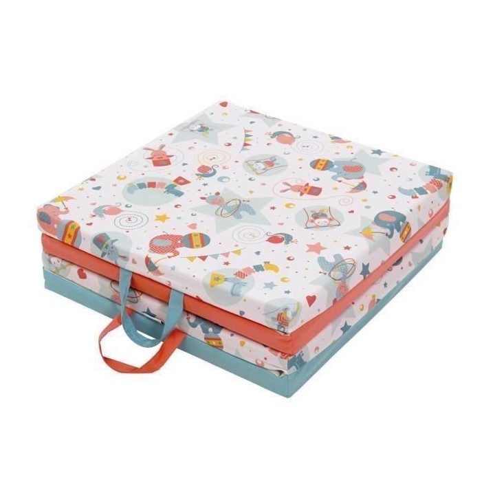 TINEO Matelas Tapis Malin Circus 120x120 cm