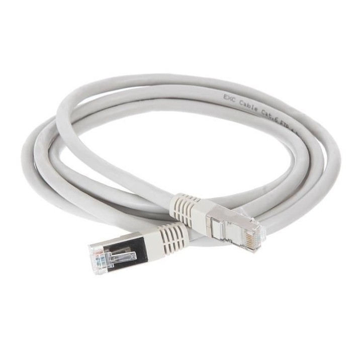 Câble RJ45 CONTINENTAL EDISON cat.6 blindé FTP 2 m