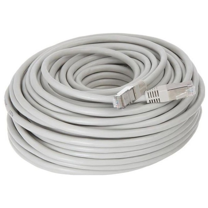 Câble RJ45 CONTINENTAL EDISON cat.6 blindé FTP 30 m