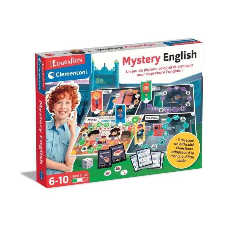 CLEMENTONI - PRESCHOOL GAMES - Mystery English -52609. Dimensions : 37 x 28,1 x 5,5 CM