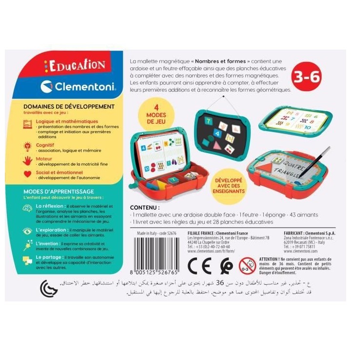 Clementoni - Mallette Chiffres Formes - 52676