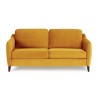 HEXAGONE Canapé Convertible 3 places - Velours ocre - Couchage express - L 182 x P 85 x H 97 cm - CLYDE