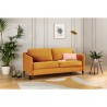 HEXAGONE Canapé Convertible 3 places - Velours ocre - Couchage express - L 182 x P 85 x H 97 cm - CLYDE