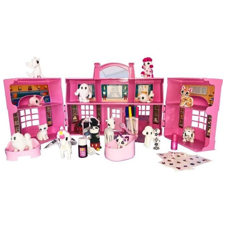 Coffret Super Salon + 5 animaux miniatures CRAYOLA Washimals - A parti