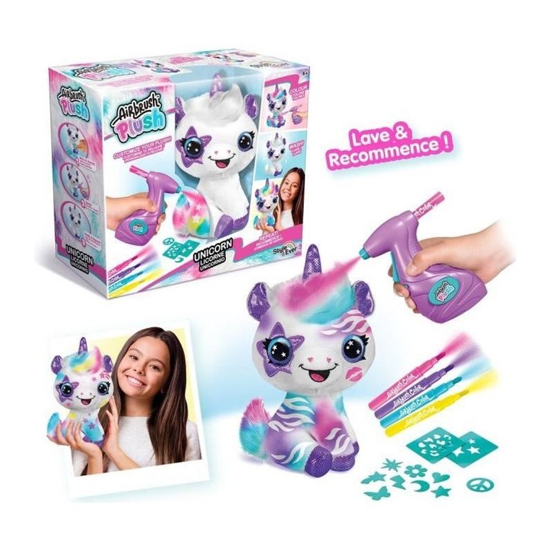 CANAL TOYS - Style 4 ever - Ma licorne en peluche a personnaliser - Peluche Spray Art - OFG 228