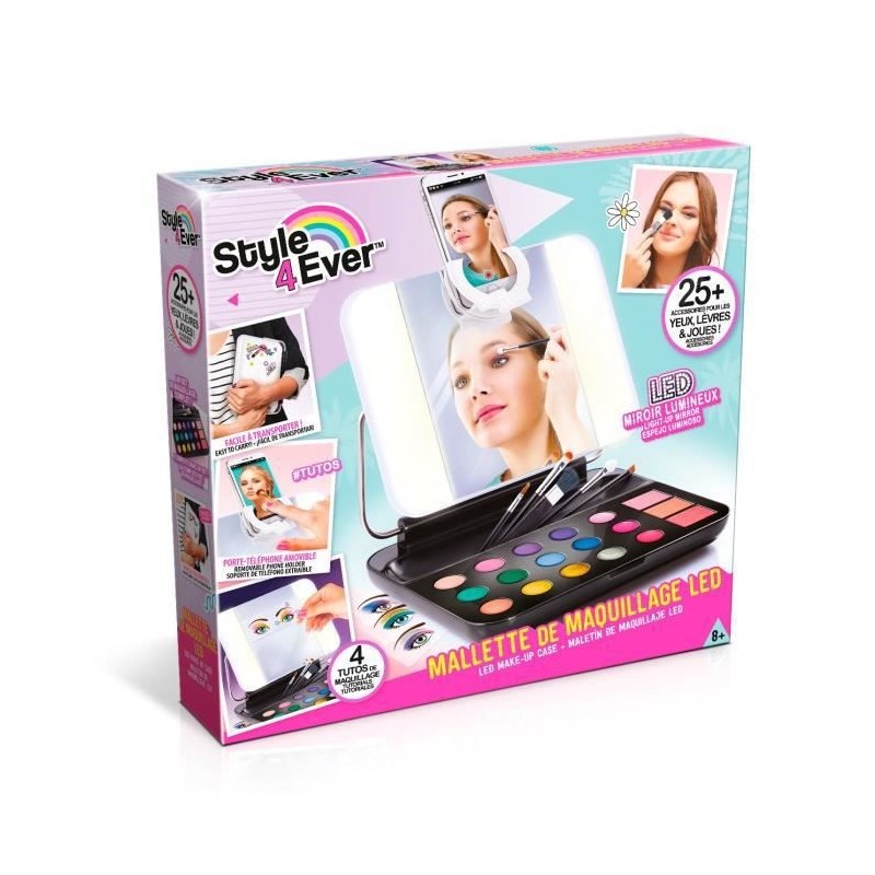 Canal Toys- Mallette de maquillage avec miroir LED lumineux et porte-téléphone- Style 4 Ever - des 8 ans - OFG247