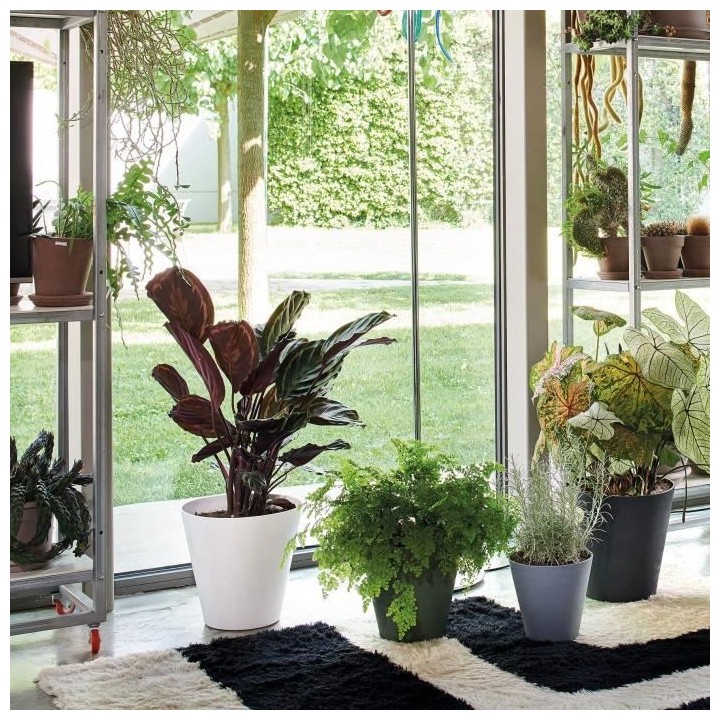 DEROMA Pot de fleurs Save R bianco a réserve d'eau - Coloris blanc -