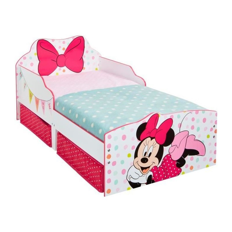 Minnie Mouse - Lit 70x140cm pour enfants avec espace de rangement sous le lit