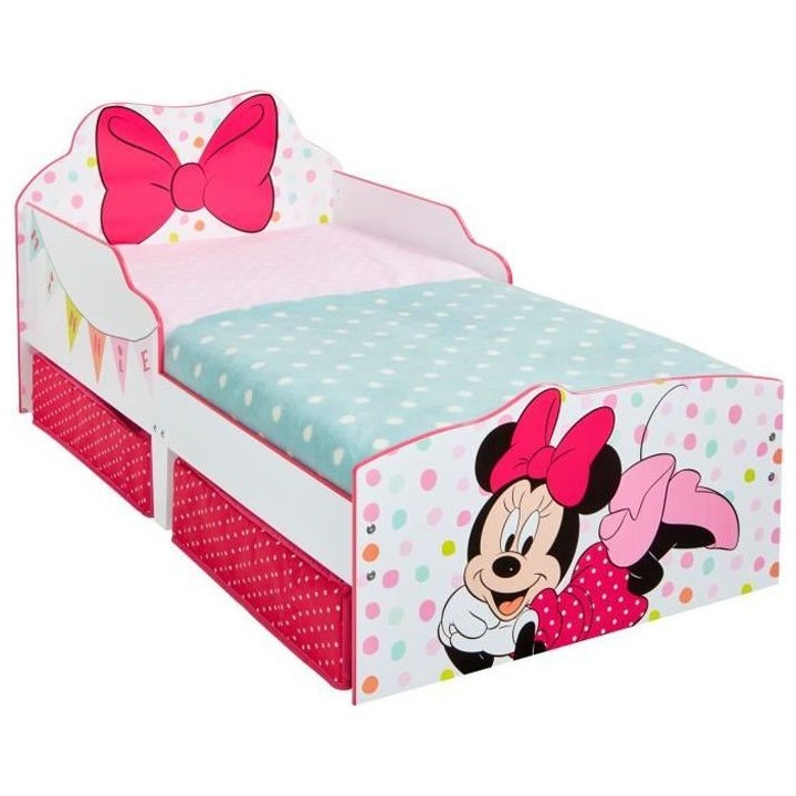 Minnie Mouse - Lit 70x140cm pour enfants avec espace de rangement sous