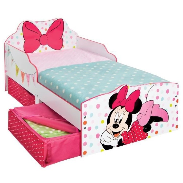 Minnie Mouse - Lit 70x140cm pour enfants avec espace de rangement sous
